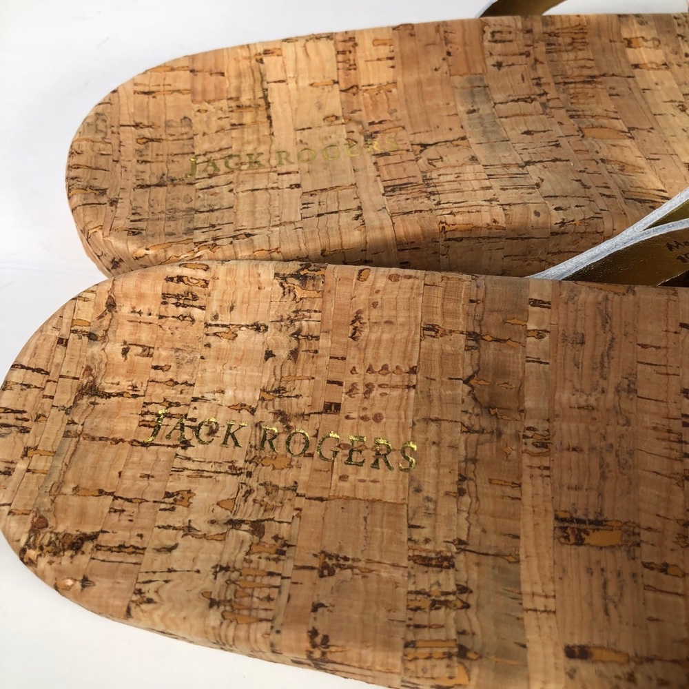 Jack Rogers Georgica Cork Sandals Gold Medallion - Picture 3 of 12